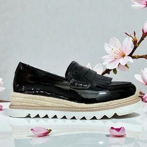 TORRID Black Shiny Espadrilles • Size 9WW • Wide